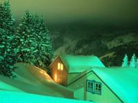 Chalets sous la neige