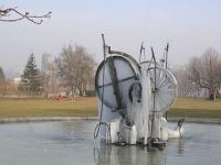 Fontaine à Tinguely gelée