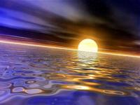 Cocher de soleil dans la mer