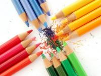 Crayons de couleur taillés